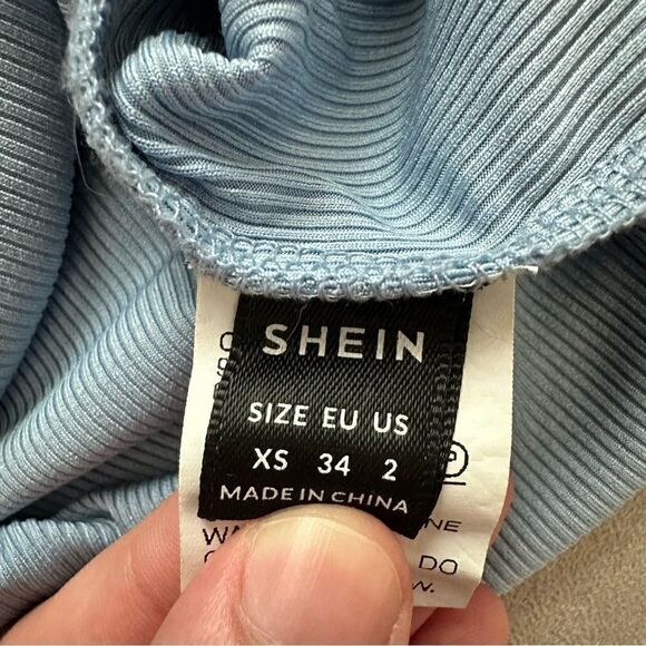 SHEIN Ruffled Light Blue Women’s Tank Top Size XS - Picture 3 of 3